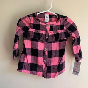 Carter’s Pink Plaid Button Top NWT